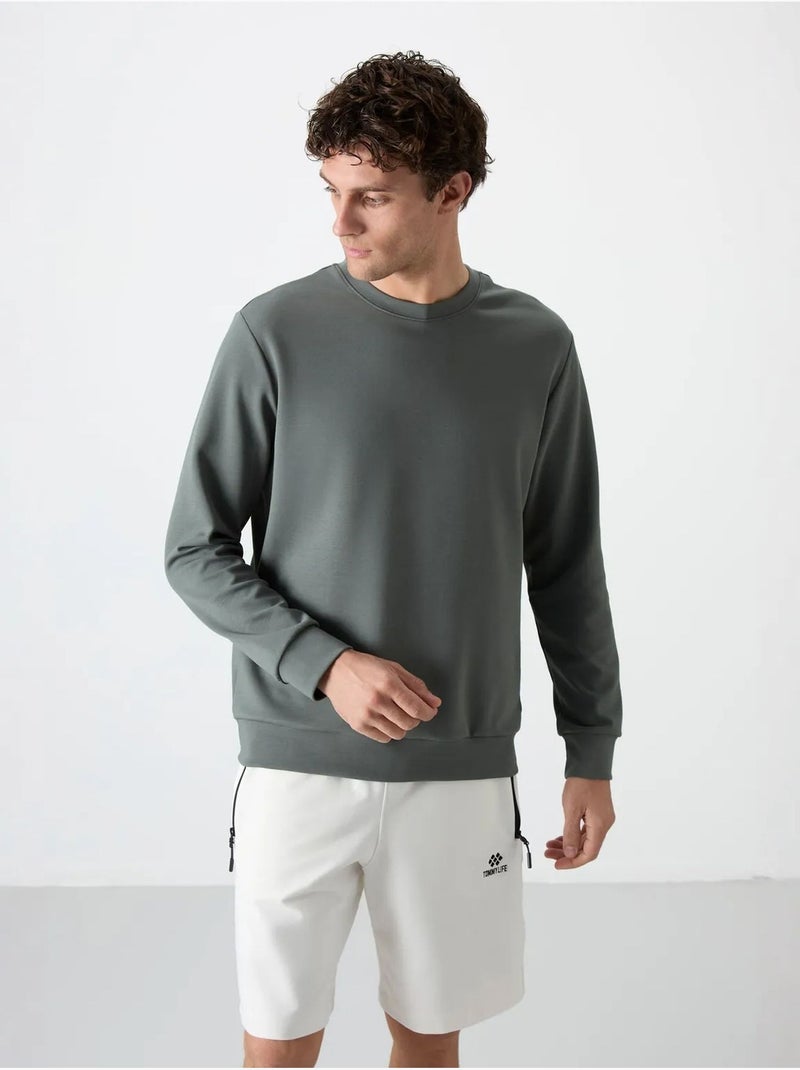 Sweatshirt homme uni à col rond tommy Gris - Kiabi