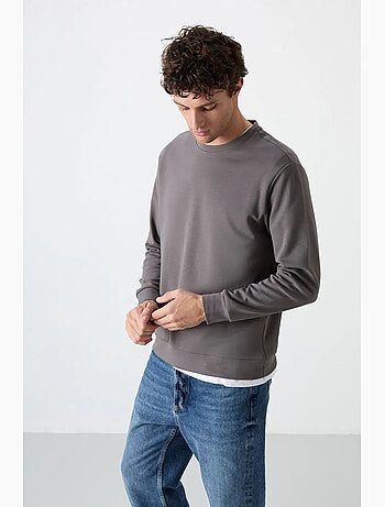 Sweatshirt homme uni à col rond tommy