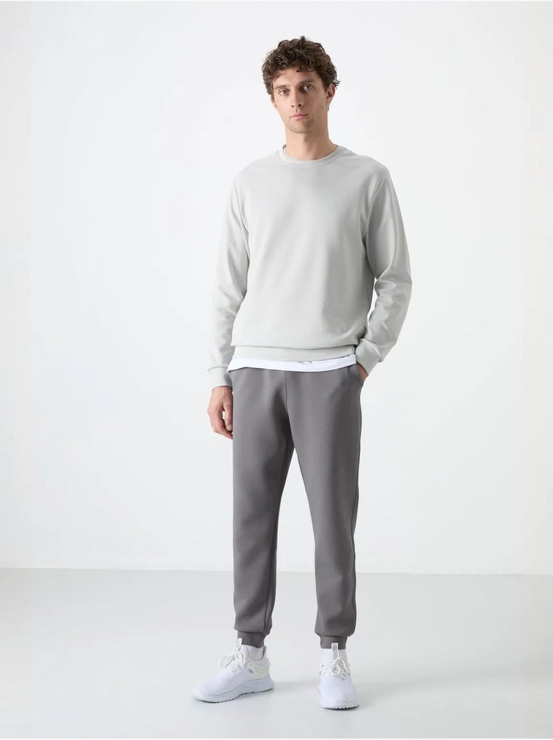 Sweatshirt homme uni à col rond tommy Gris perle - Kiabi
