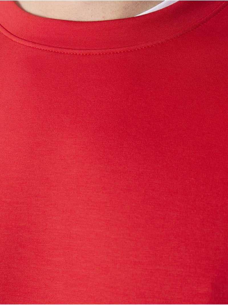 Sweatshirt homme uni à col rond tommy Rouge - Kiabi