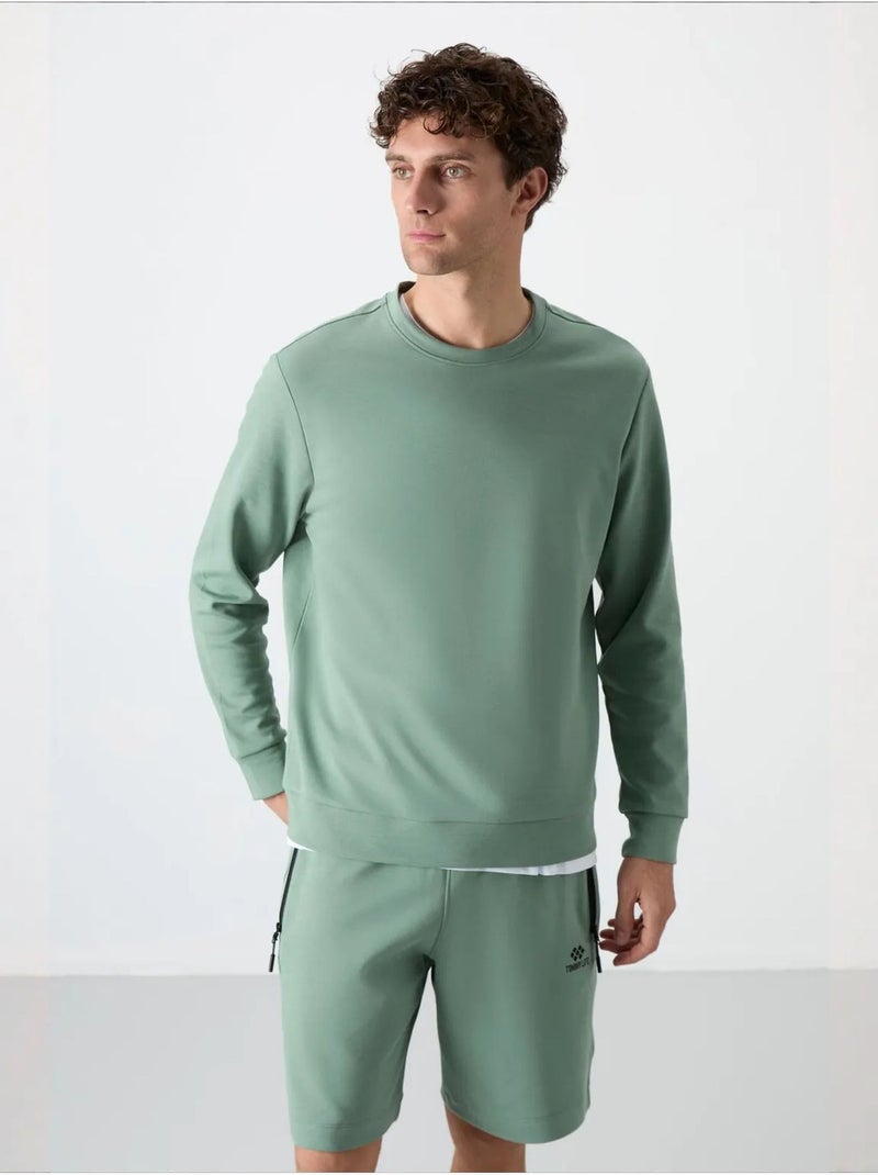 Sweatshirt homme uni à col rond tommy Vert - Kiabi