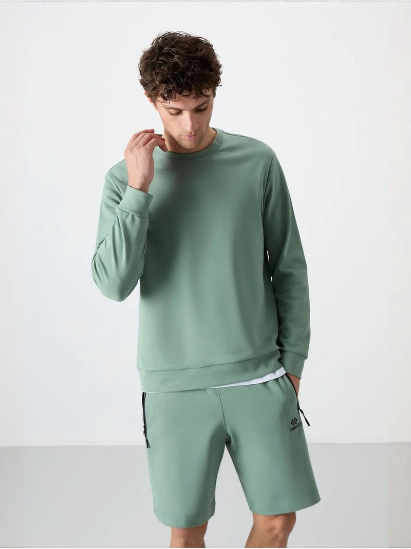 Sweatshirt homme uni à col rond tommy Vert - Kiabi