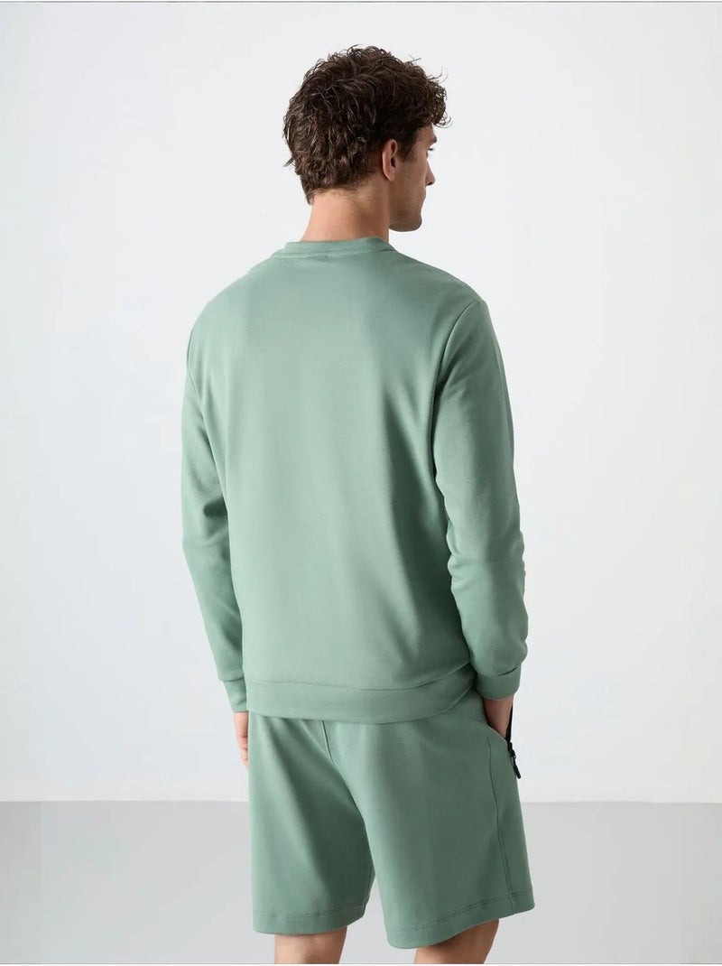 Sweatshirt homme uni à col rond tommy Vert - Kiabi
