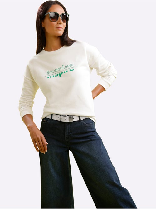 Sweatshirt Impression Caoutchoutée Douce - Taille Standard - Helline - Kiabi