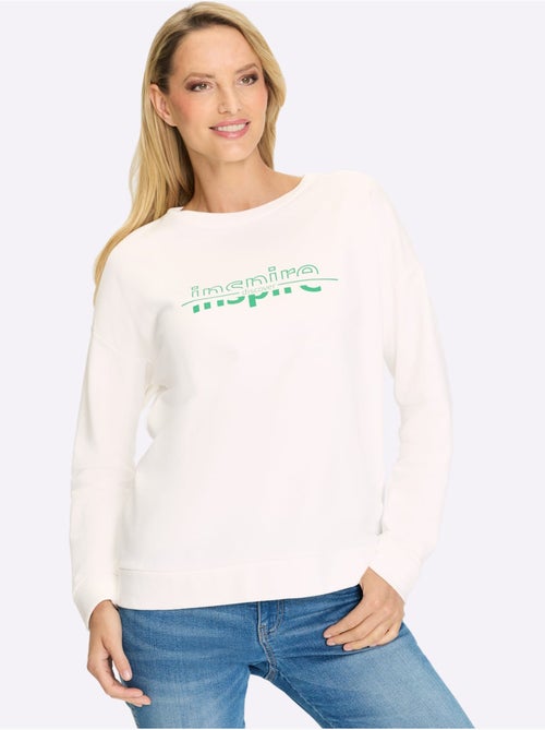 Sweatshirt Impression Caoutchoutée Douce - Taille Standard - Helline - Kiabi