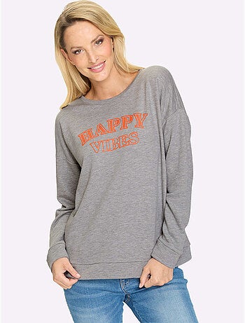 Sweatshirt Impression Caoutchoutée Douce - Taille Standard - Helline
