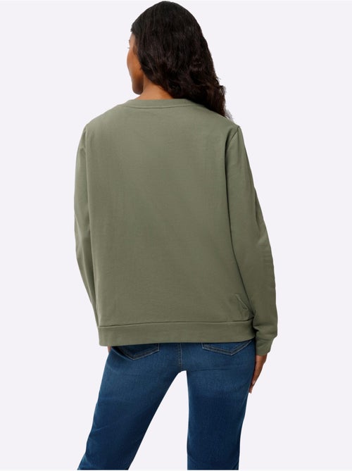 Sweatshirt Impression Caoutchoutée Douce - Taille Standard - Helline - Kiabi Sweatshirt Impression Caoutchoutée Douce - Taille Standard - Helline - Kiabi