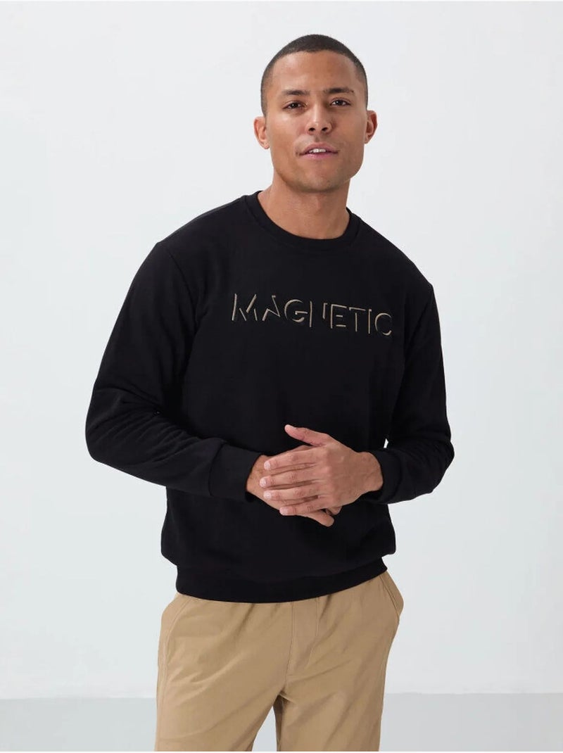 Sweatshirt imprimé à col rond tommy Noir - Kiabi