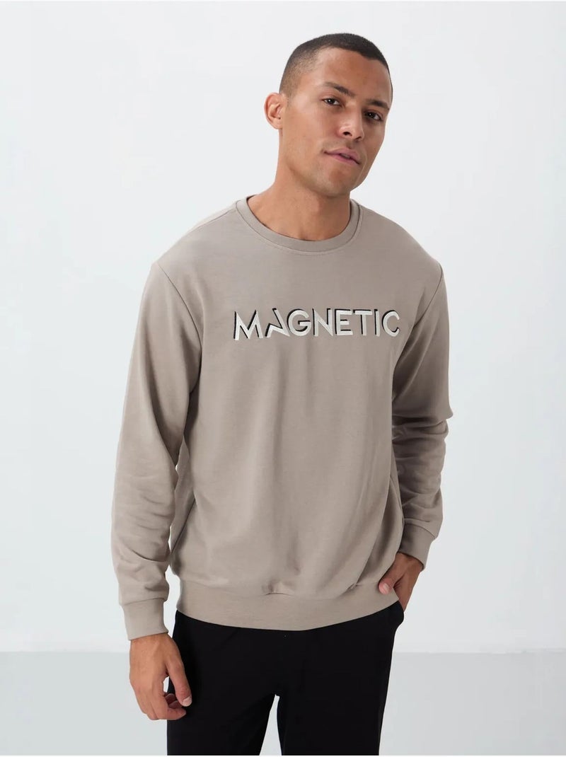 Sweatshirt imprimé à col rond tommy Sable - Kiabi