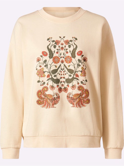 Sweatshirt Imprimé Avec Effets Brillants - Taille Standard - Helline - Kiabi