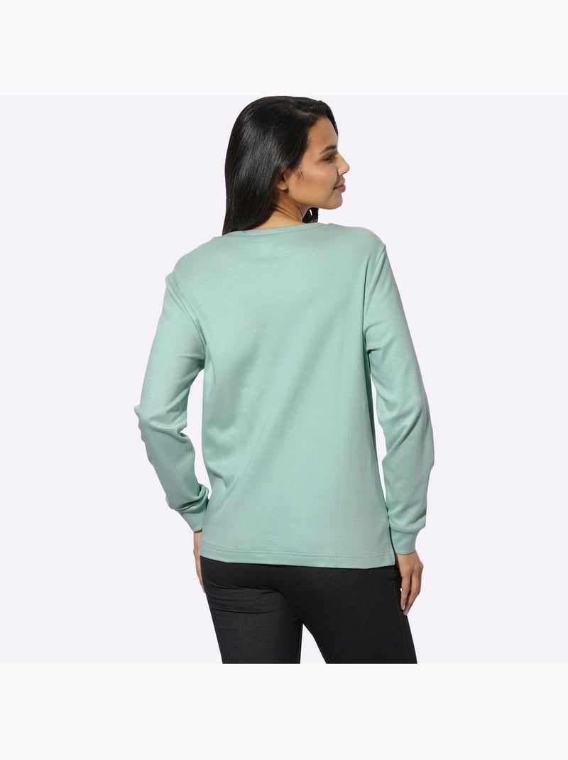 Sweatshirt imprimé graphique - taille standard - moda vilona Menthe - Kiabi