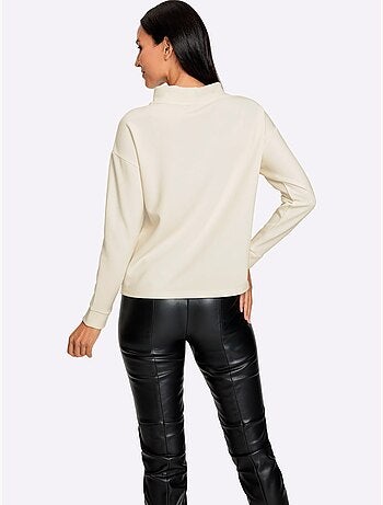 Sweatshirt inscription en polaire douce - taille standard - helline