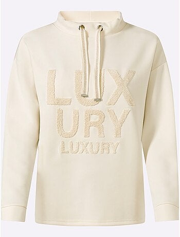 Sweatshirt inscription en polaire douce - taille standard - helline
