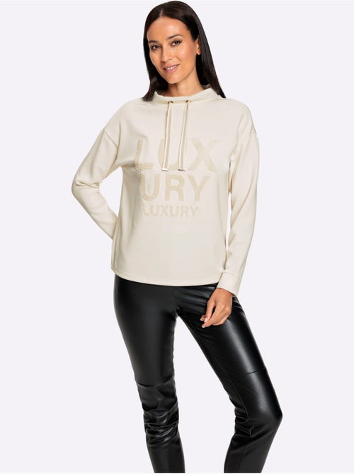 Sweatshirt Inscription En Polaire Douce - Taille Standard - Helline - Kiabi Sweatshirt Inscription En Polaire Douce - Taille Standard - Helline - Kiabi