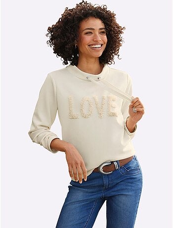 Sweatshirt inscription tendance - taille standard - helline