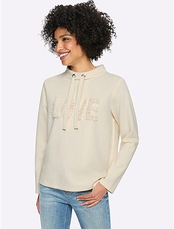 Sweatshirt inscription tendance - taille standard - helline