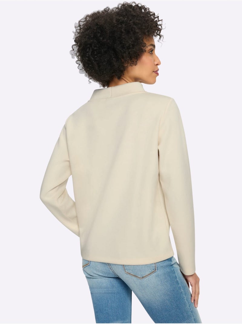 Sweatshirt inscription tendance - taille standard - helline Ivoire - Kiabi