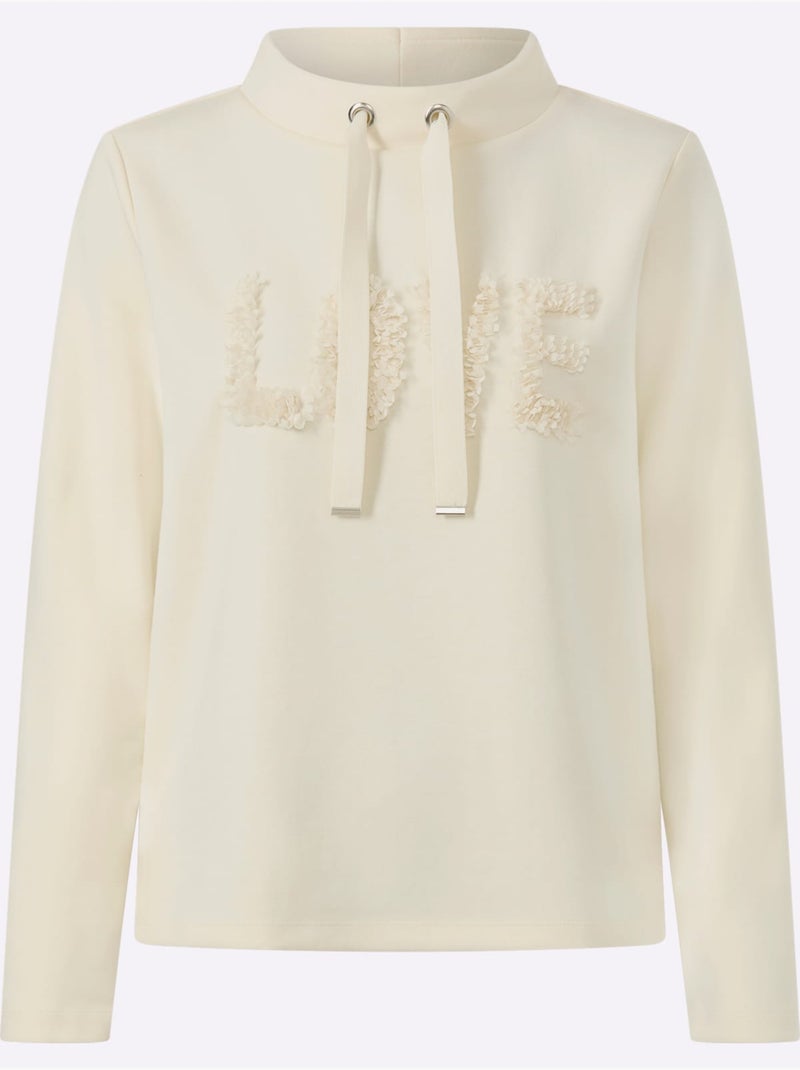 Sweatshirt inscription tendance - taille standard - helline Ivoire - Kiabi