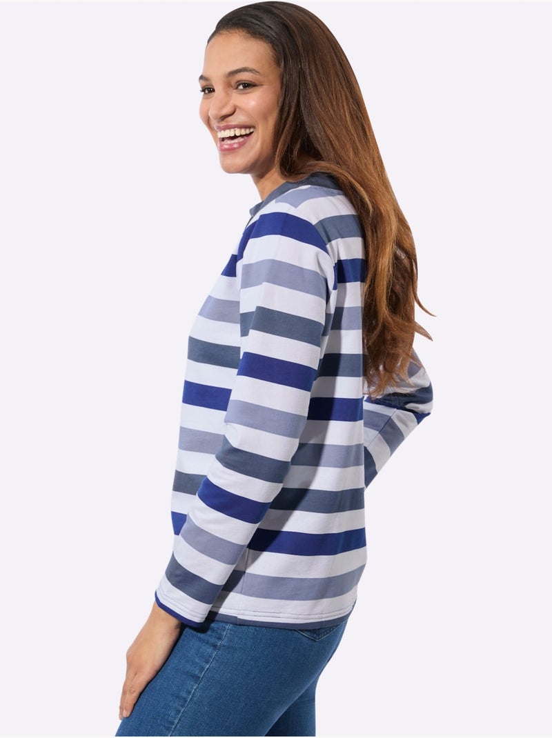 Sweatshirt intérieur gratté - taille standard - witt Bleu Bleu - Kiabi