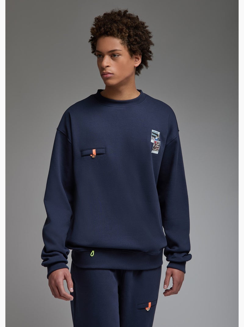 Sweatshirt ishi jojo  homme - sae paris Bleu - Kiabi