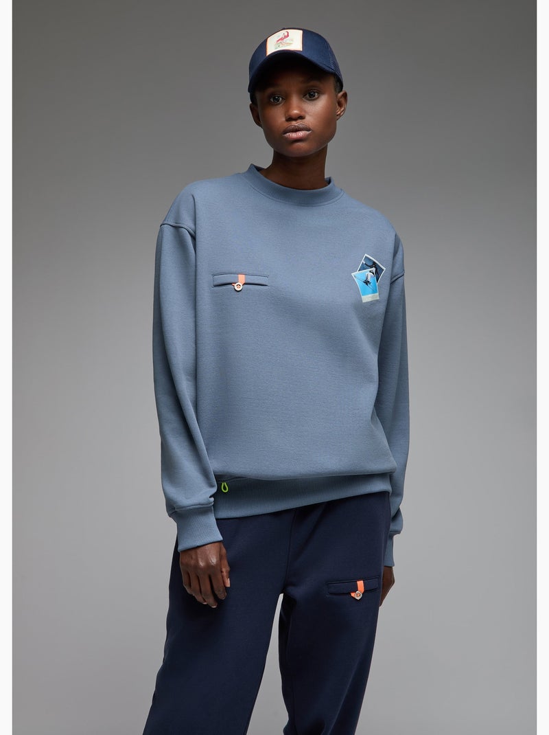 Sweatshirt ishi king of freestyle  femme - sae paris Bleu - Kiabi