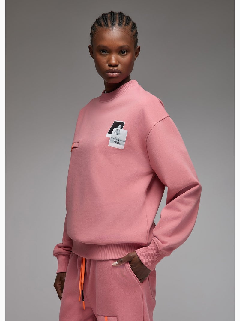 Sweatshirt ishi skate moss  femme - sae paris Rose - Kiabi