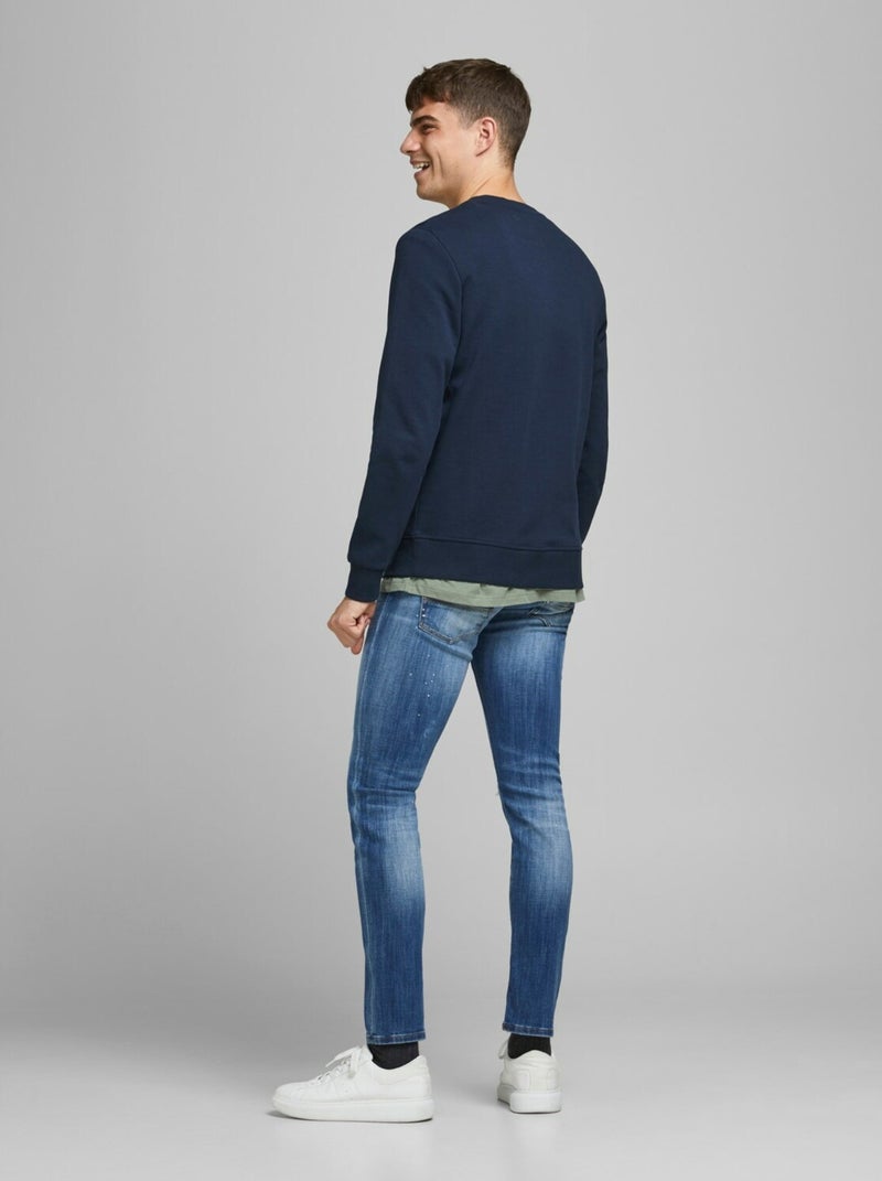 Sweatshirt Jack & Jones Basic Crew Neck Bleu - Kiabi