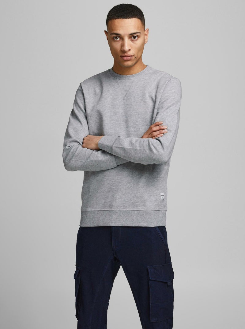 Sweatshirt Jack & Jones Basic Crew Neck Gris - Kiabi