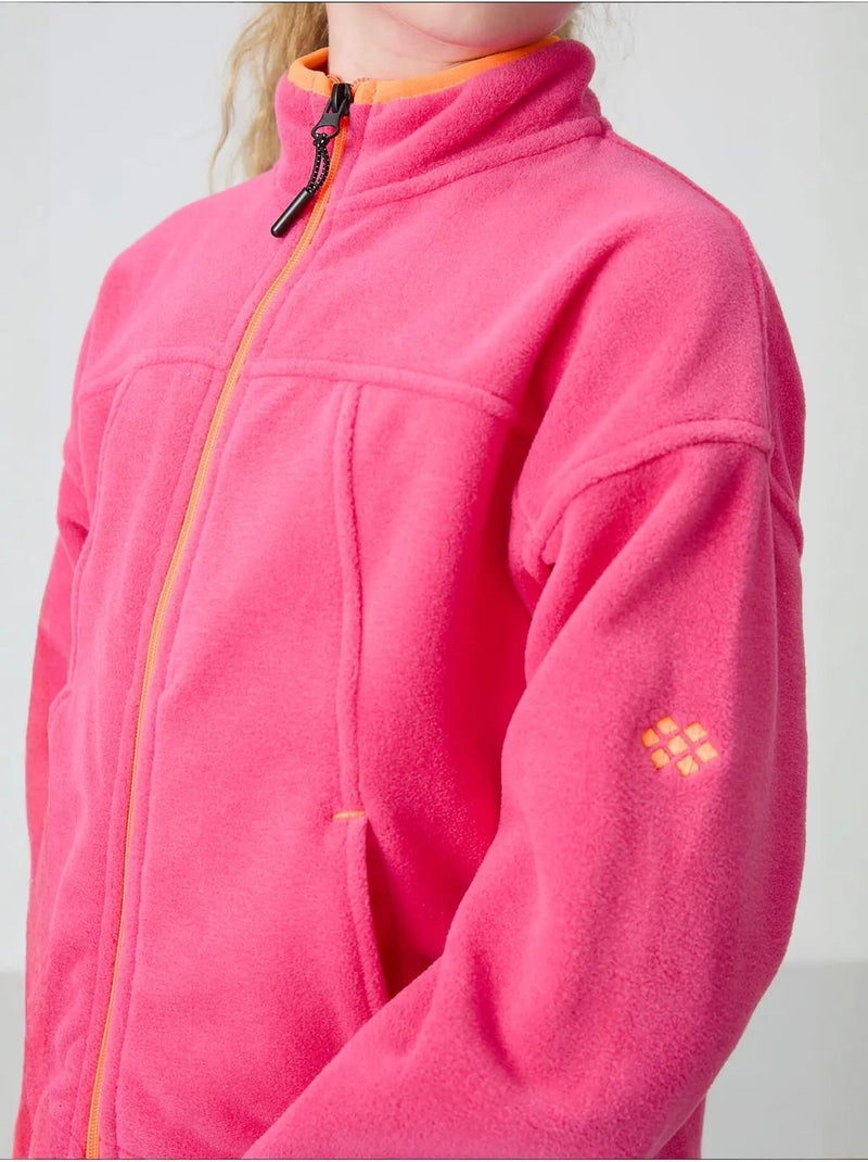 Sweatshirt jeunesse à fermeture éclair tommy Rose fluo/Solinotes - Kiabi