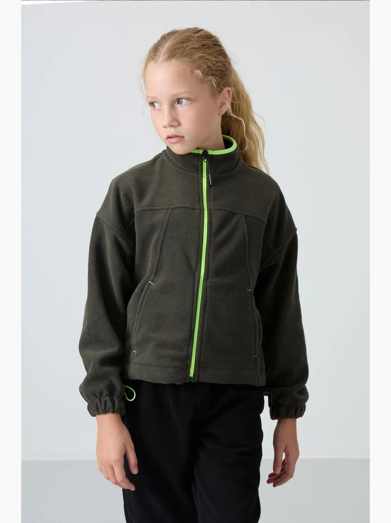 Sweatshirt jeunesse à fermeture éclair tommy Vert kaki - Kiabi