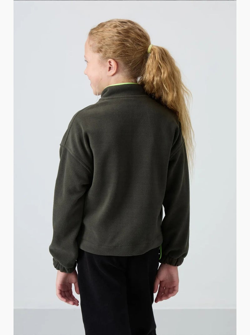Sweatshirt jeunesse à fermeture éclair tommy Vert kaki - Kiabi
