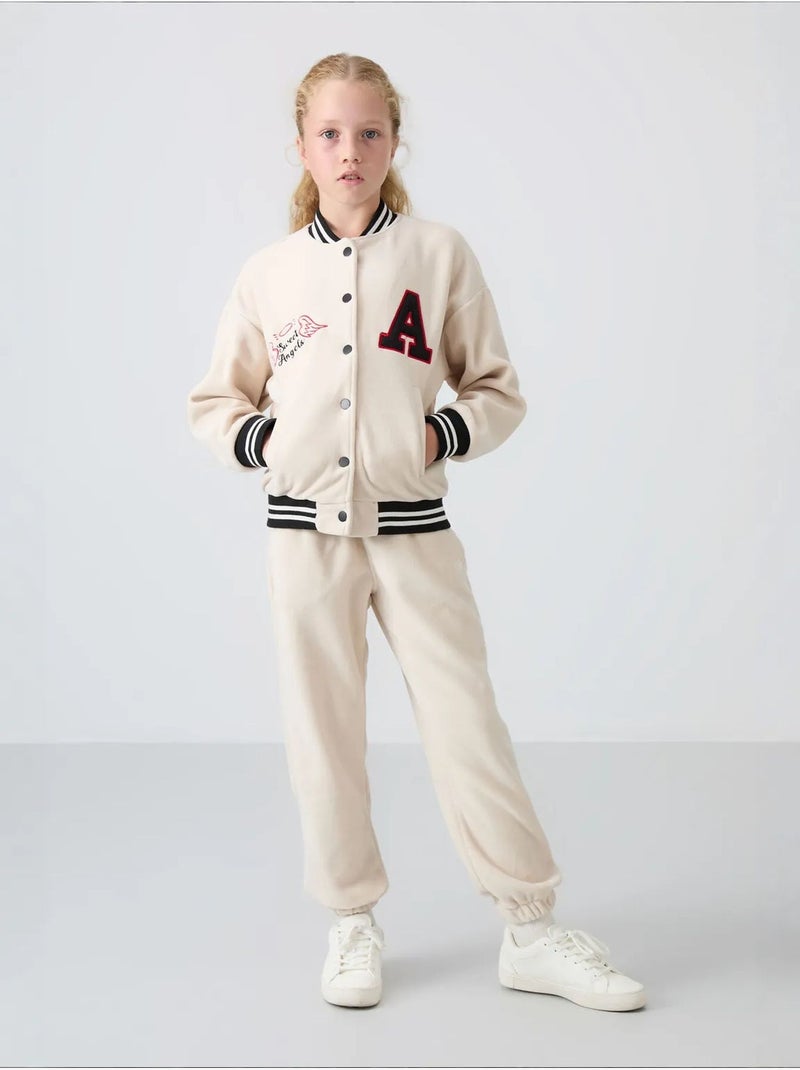 Sweatshirt jeunesse à pressions tommy Beige argile - Kiabi