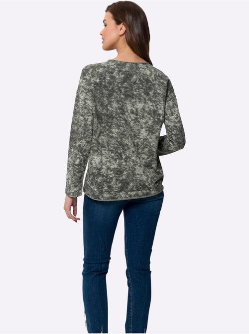 Sweatshirt Joli Aspect Batik - Taille Standard - Helline - Kiabi Sweatshirt Joli Aspect Batik - Taille Standard - Helline - Kiabi