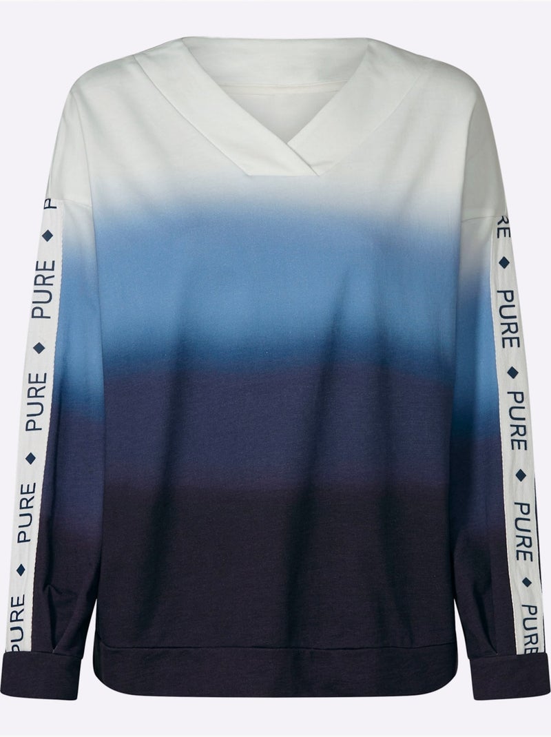 Sweatshirt Joli Dégradé De Couleurs - Taille Standard - Helline Ecru/Marine - Kiabi