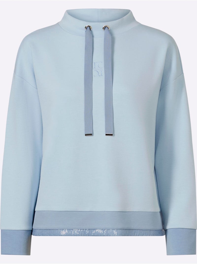 Sweatshirt jolies paillettes décoratives - taille standard - helline Bleu clair - Kiabi