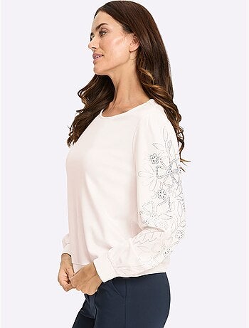 Sweatshirt jolies pierres brillantes fantaisie - taille standard - helline