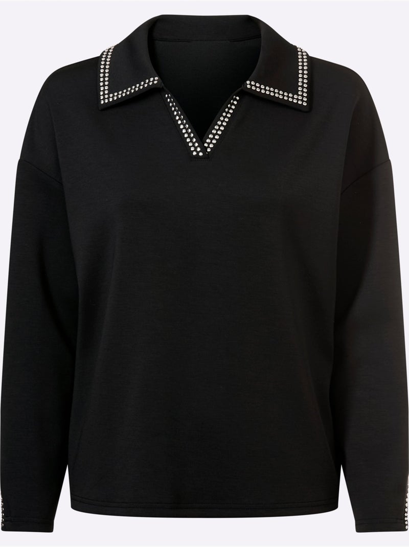 Sweatshirt Jolis Rivets Fantaisie - Taille Standard - helline Noir - Kiabi