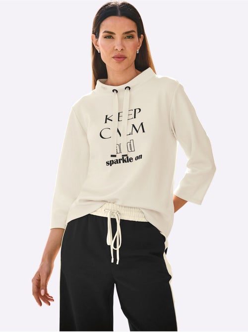 Sweatshirt Large Col Montant Avec Coulisse - Taille Standard - Helline - Kiabi Sweatshirt Large Col Montant Avec Coulisse - Taille Standard - Helline - Kiabi