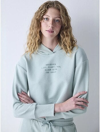Sweatshirt léger à capuche avec détails côtelés penti