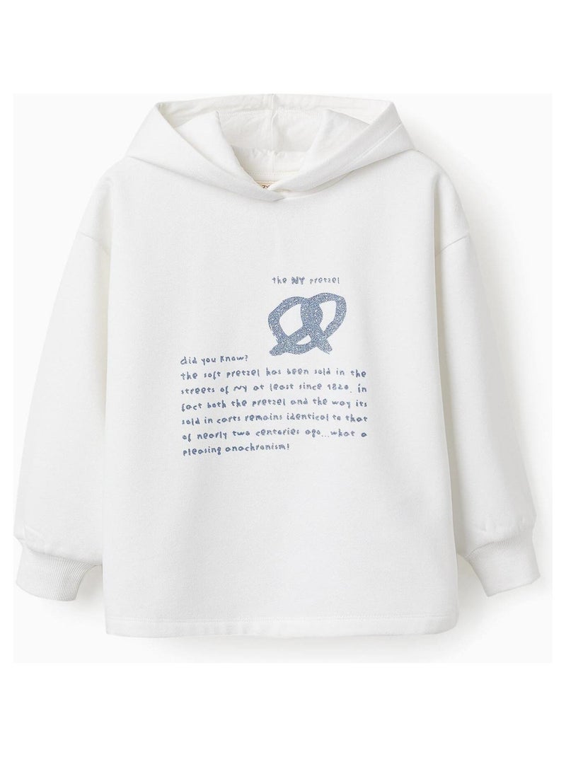 Sweatshirt matelassé, à capuche NEW YORK Blanc - Kiabi