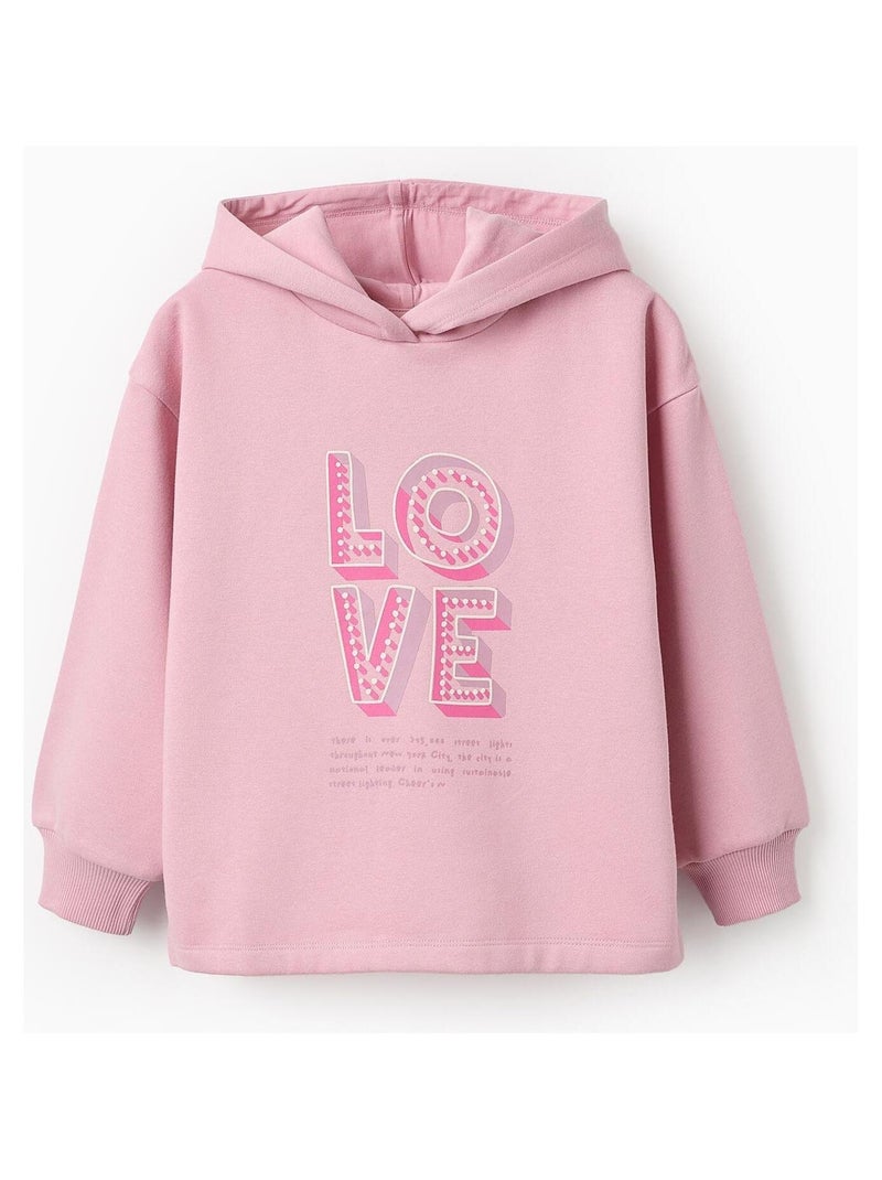Sweatshirt matelassé, à capuche NEW YORK Rose - Kiabi