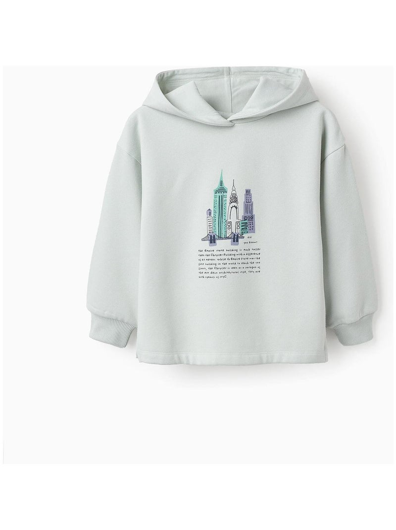 Sweatshirt matelassé, à capuche NEW YORK Vert clair - Kiabi