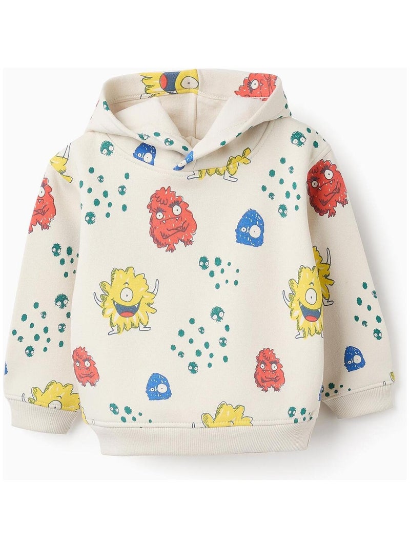 Sweatshirt matelassé, à capuche, thème monstre d'émotions ART ATTACK Beige clair - Kiabi