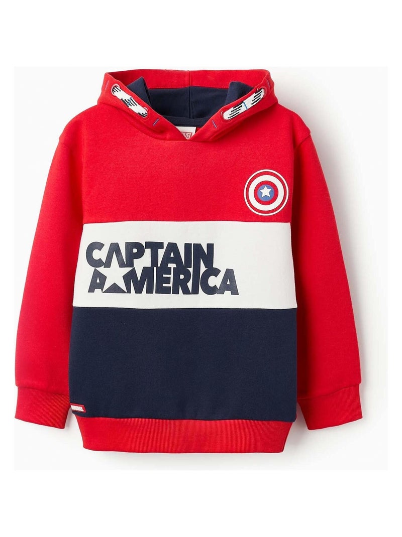 Sweat à capuche 'Captain America' - Bleu - Garçon - 8.00€ - Kiabi