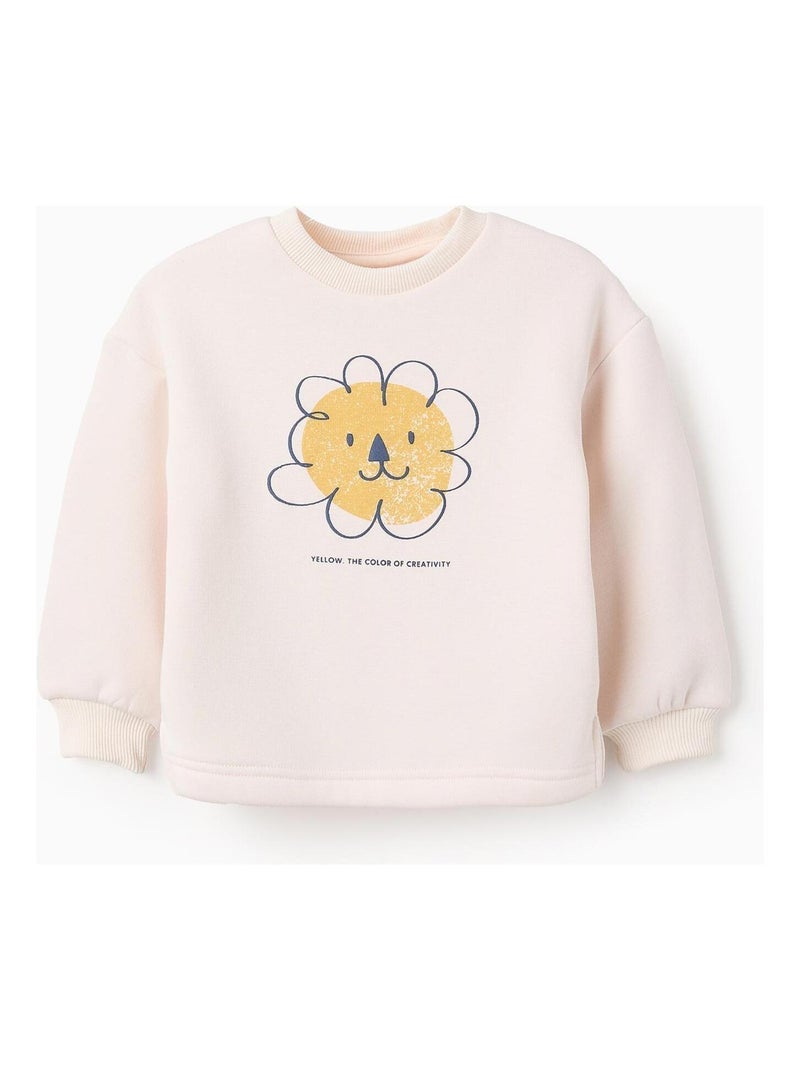 Sweatshirt matelassé, avec imprimé ART ATTACK Beige clair - Kiabi