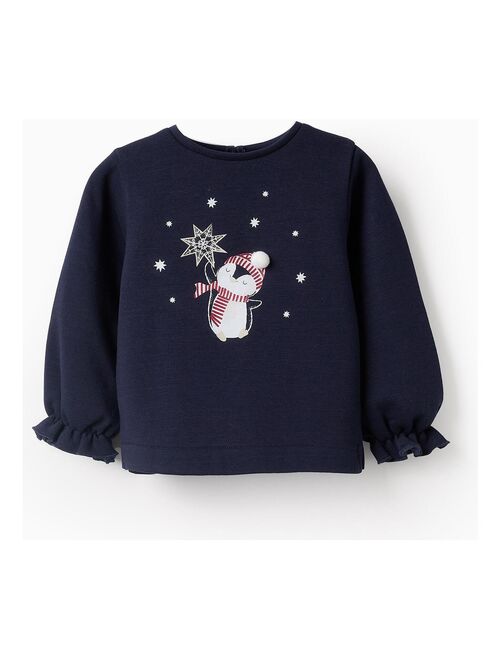 Sweatshirt matelassé, avec pompons et paillettes NOËL - Kiabi