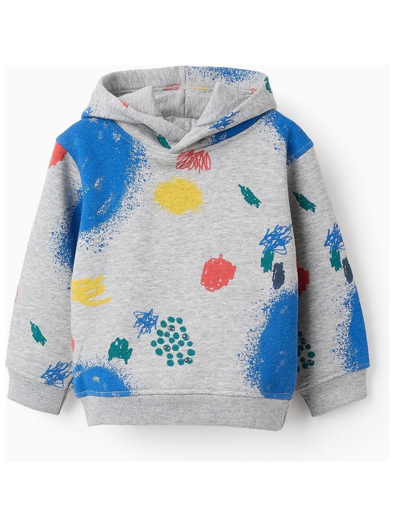 Sweatshirt matelassé, cagoulé, thème monstre d'émotions ART ATTACK Gris clair - Kiabi