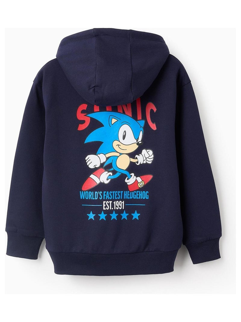 Sweatshirt matelassé, imprimé Sonic SONIC Bleu foncé - Kiabi