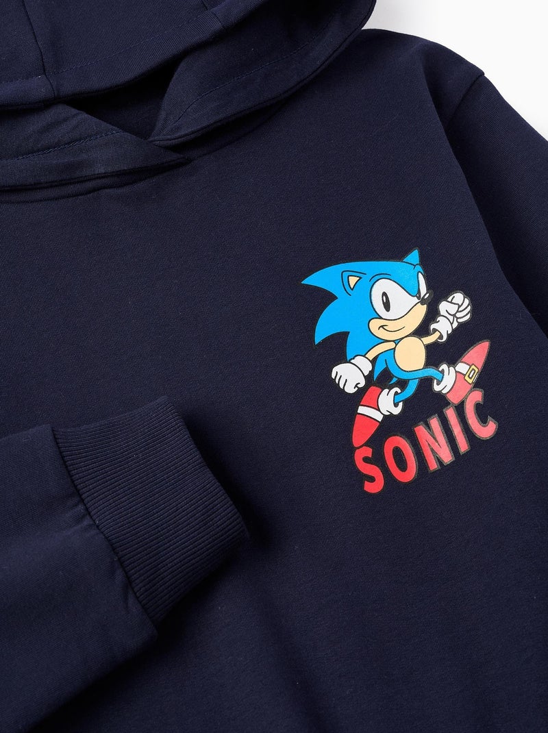 Sweatshirt matelassé, imprimé Sonic SONIC Bleu foncé - Kiabi