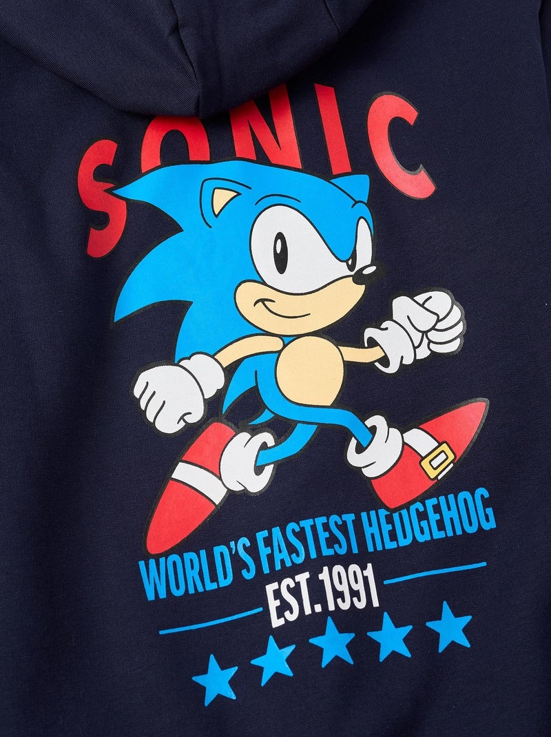 Sweatshirt matelassé, imprimé Sonic SONIC Bleu foncé - Kiabi